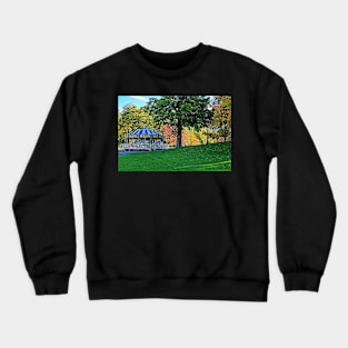 Boston MA Boston Common Carousel Autumn Trees Foliage Crewneck Sweatshirt